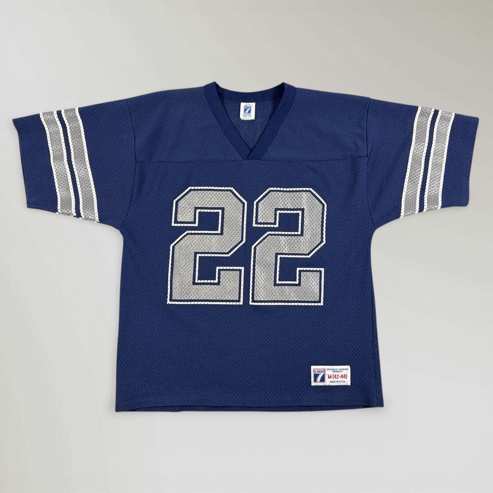 Vintage Logo 7 Dallas Cowboys Emmitt Smith #22 Mesh Jersey Men's Med (42-44) USA